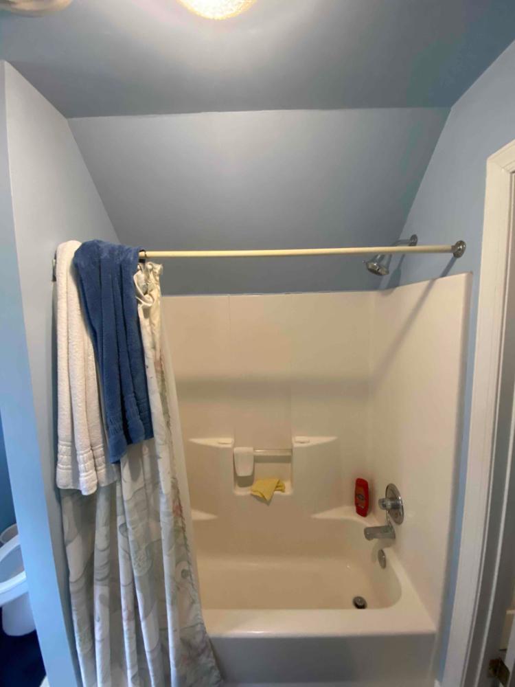 One piece fiberglass tub that is installed in many homes in need of an update.