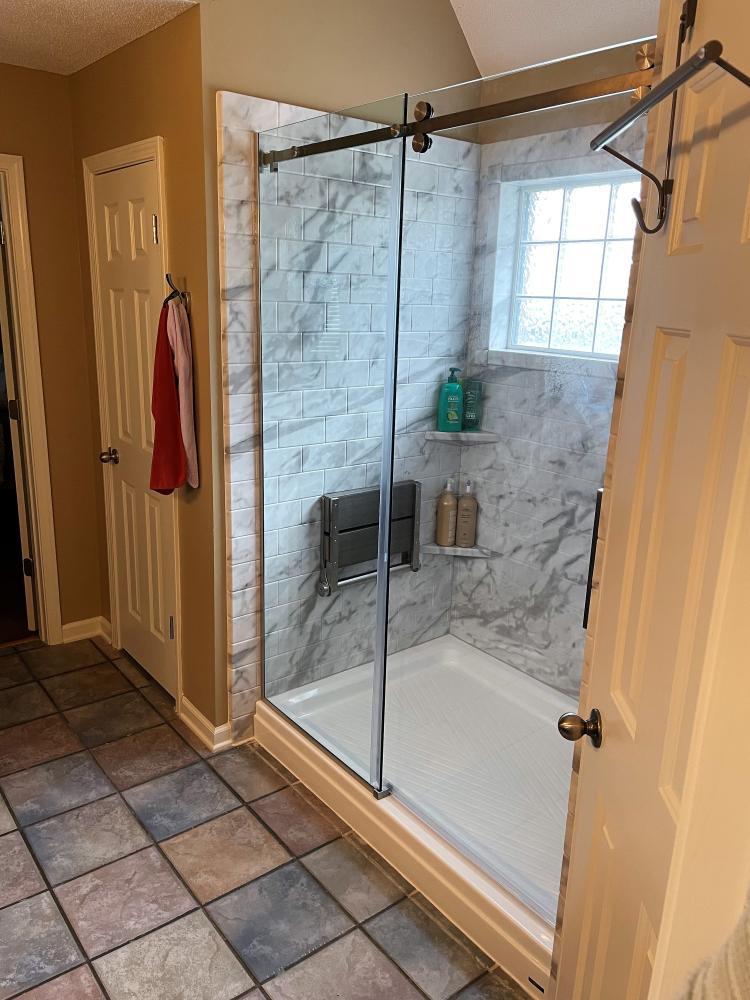 New shower where old tub was by Re-Bath Memphis, TN