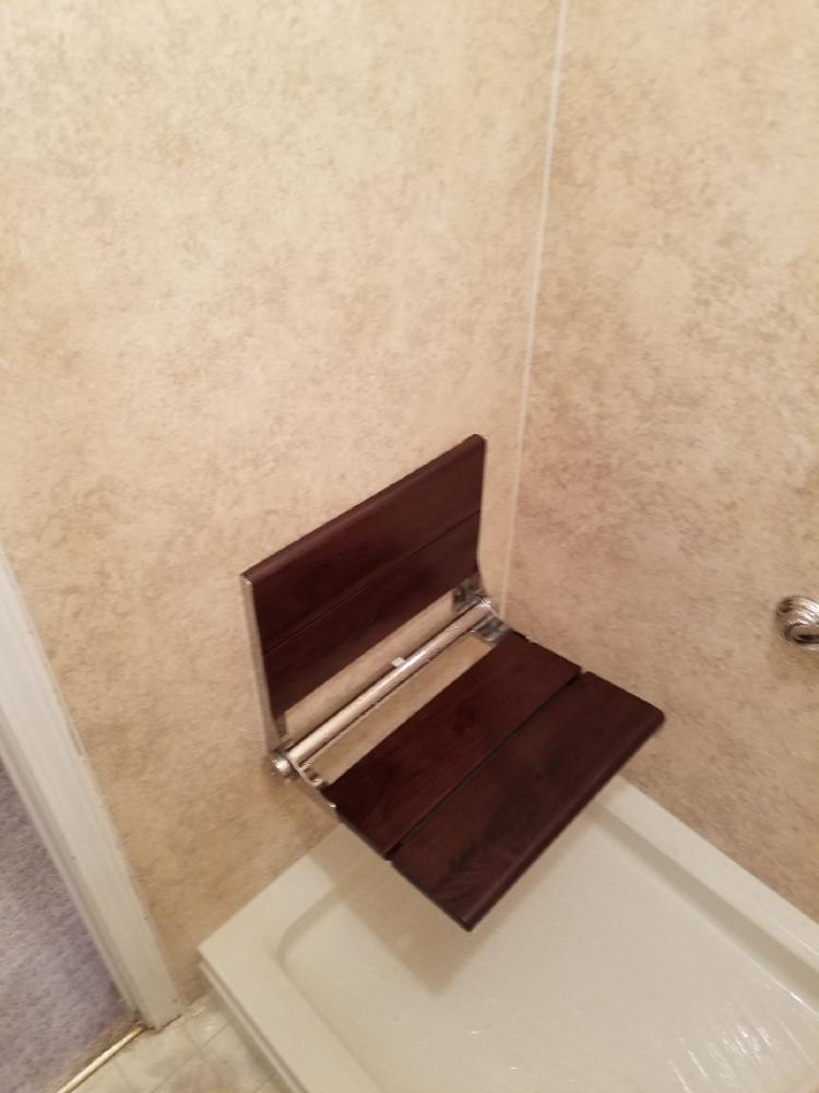 After Re-Bath Dothan, AL renovation with a Safe, foldaway shower seat