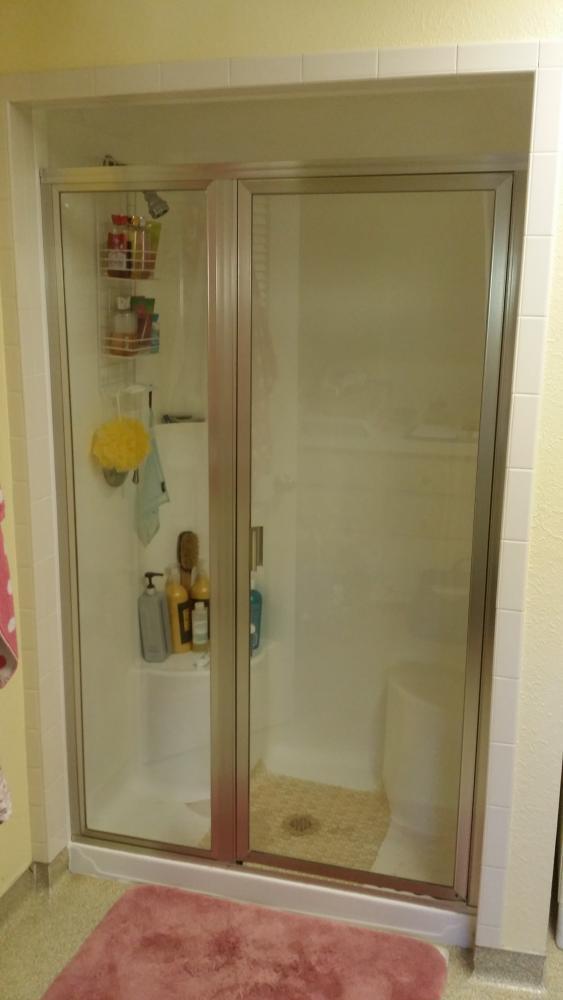 Before outdated fiberglass shower