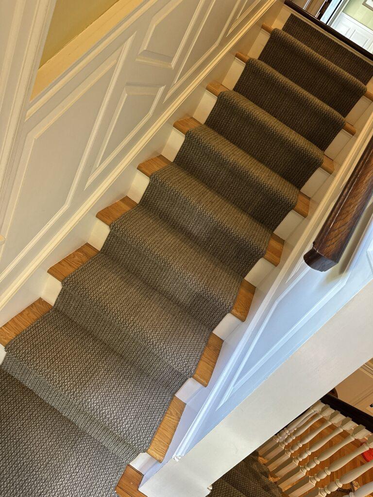 Carpet stair runner close-up