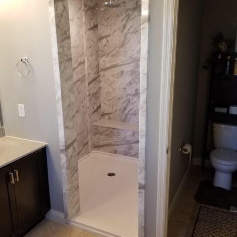 Re-Bath St. Louis, MO walk-in shower remodel with seat.