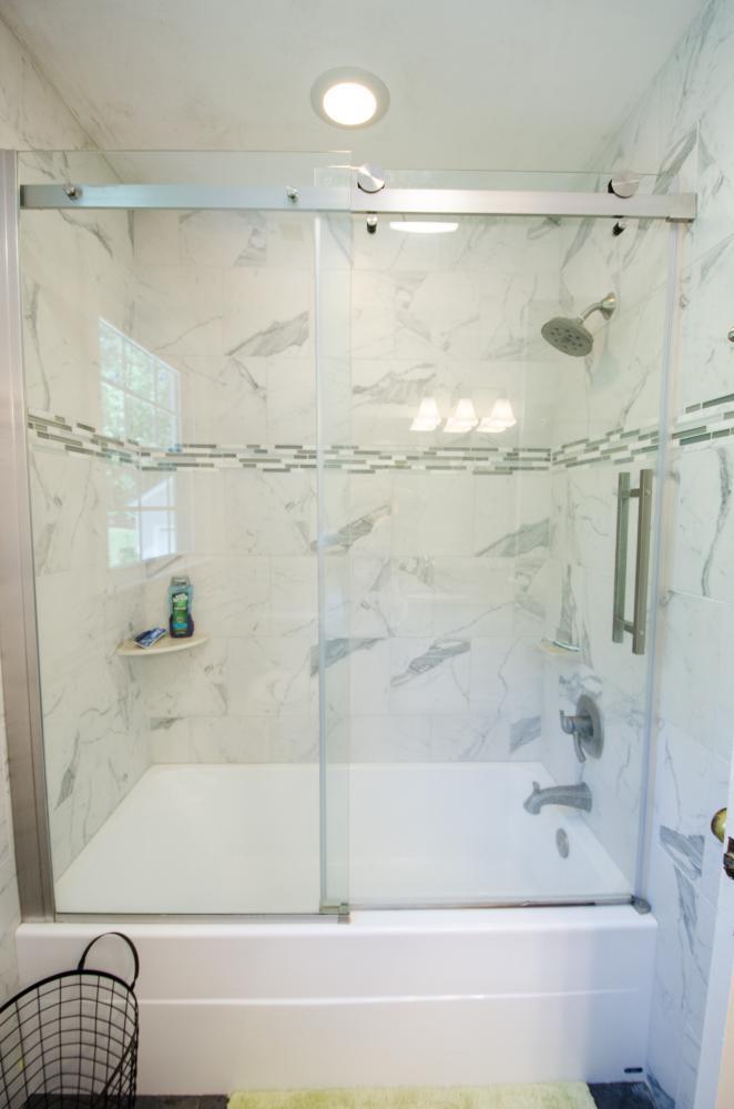 After Re-Bath Wilmington, NC natural stone shower renovation