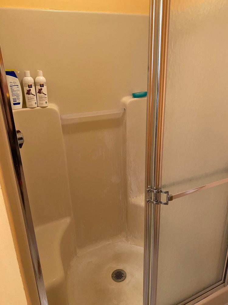 Before Re-Bath Fairfield County, CT old fiberglass showe renovation