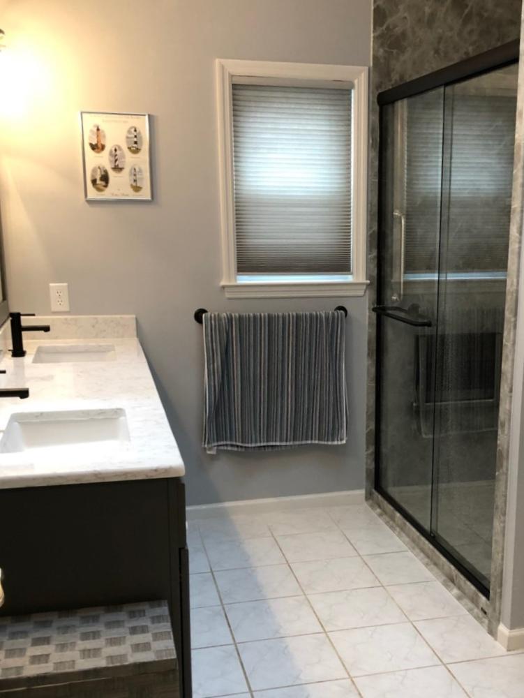 After Re-Bath Columbia, SC double sink and shower renovation