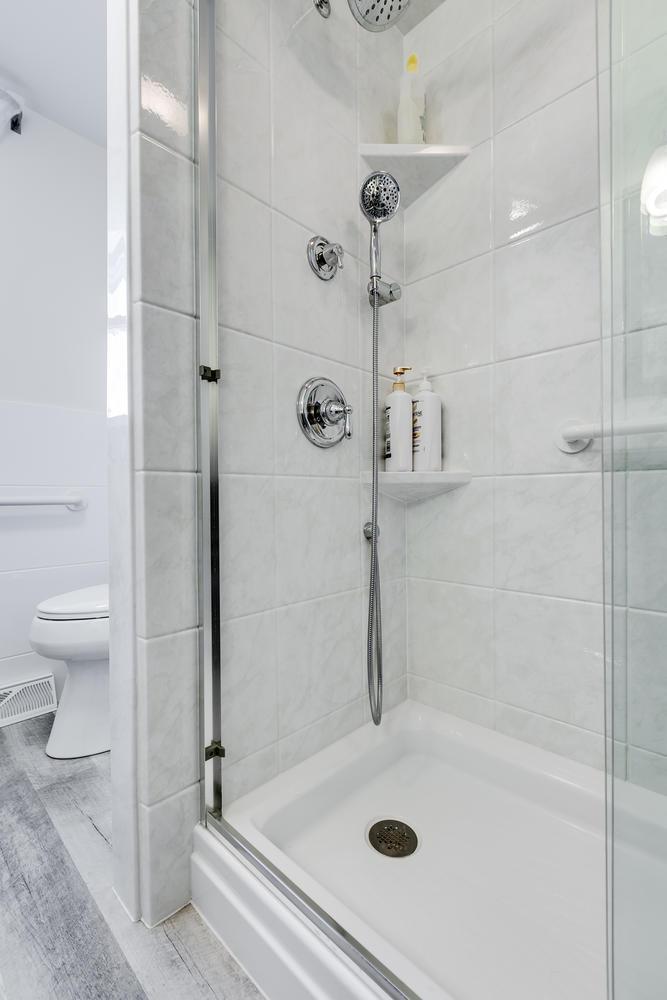 Remodeled Walk In Shower With Moen Fixtures After 