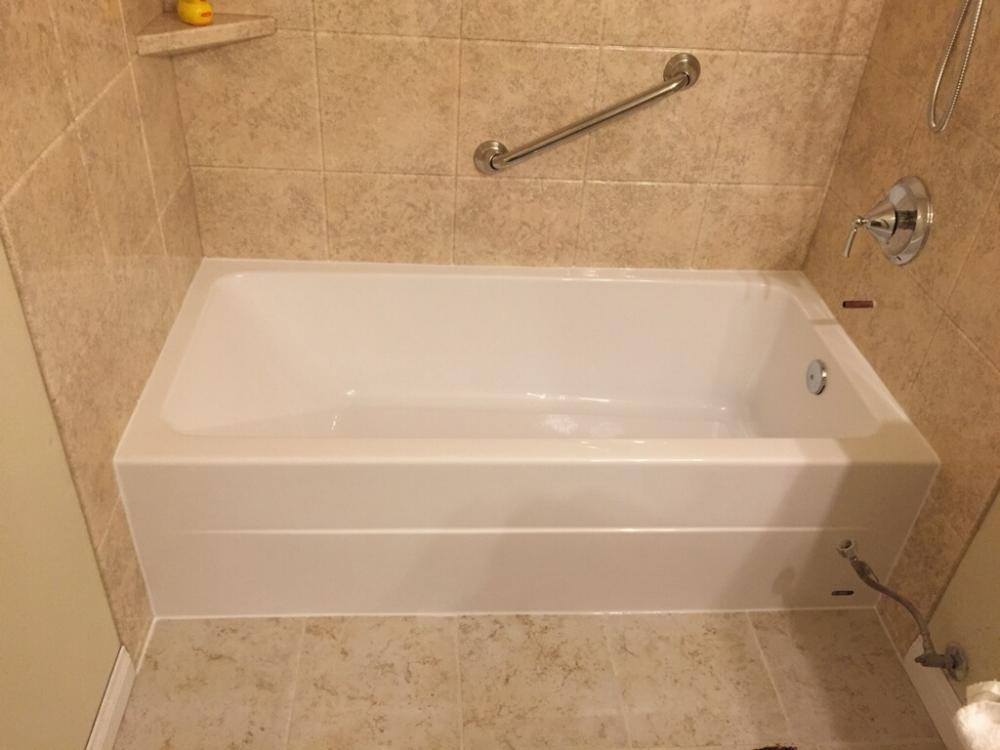 After Re-Bath San Diego, CA renovation with a new liner installed over rusted tub